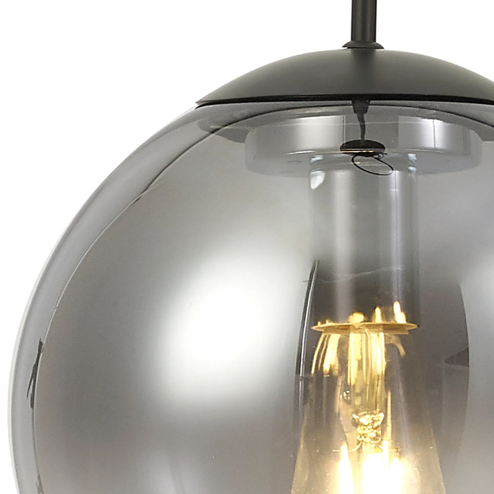 Miranda 25cm Glass Pendant 1 Light Matt Black D0706  Deco Miranda